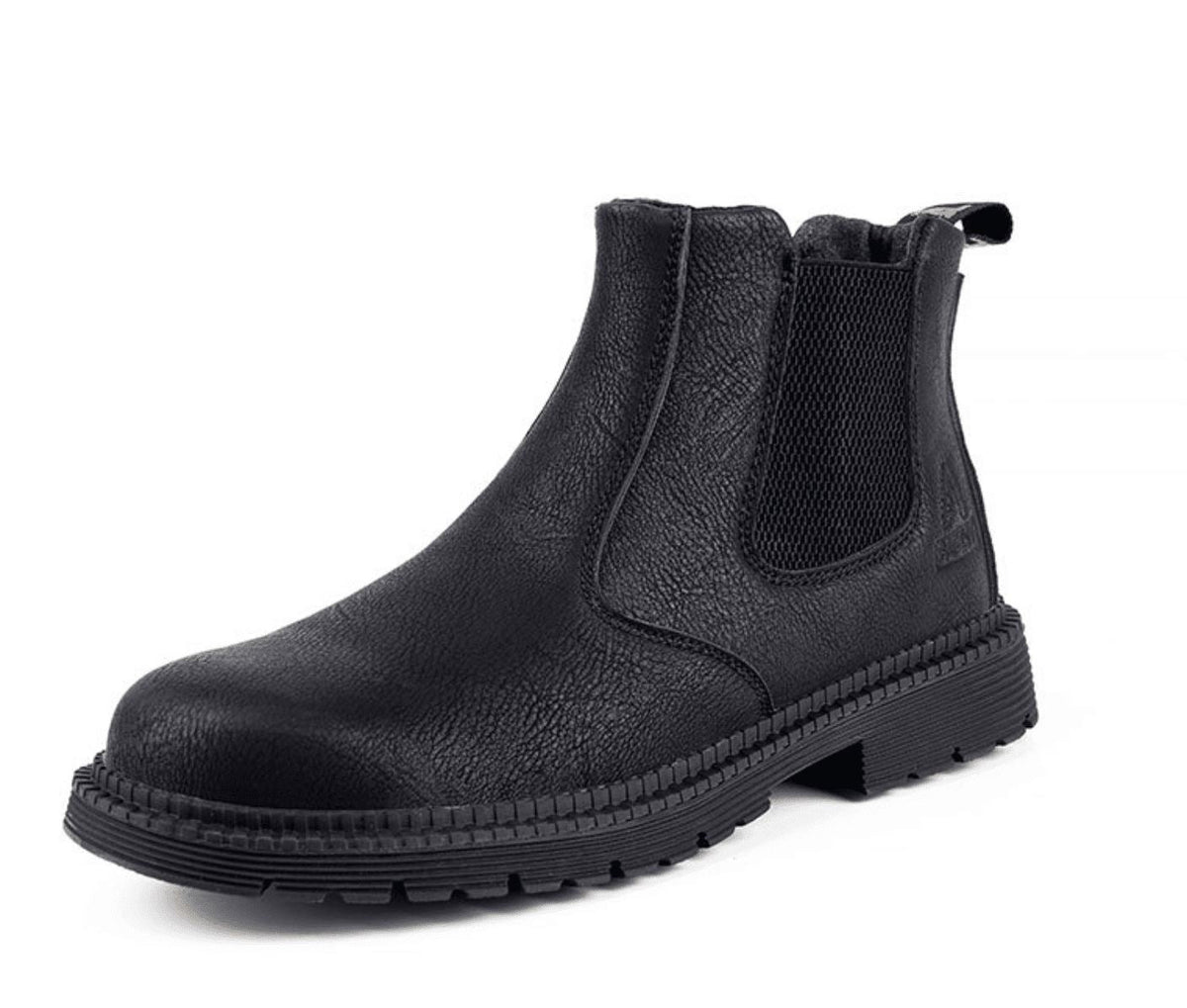 Black pull Tab Leather Chelsea Boots for Men