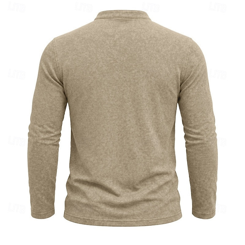 Chest Pocket Henley Shirt for Men, view 6