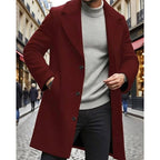 Red long Winter Coat for Men