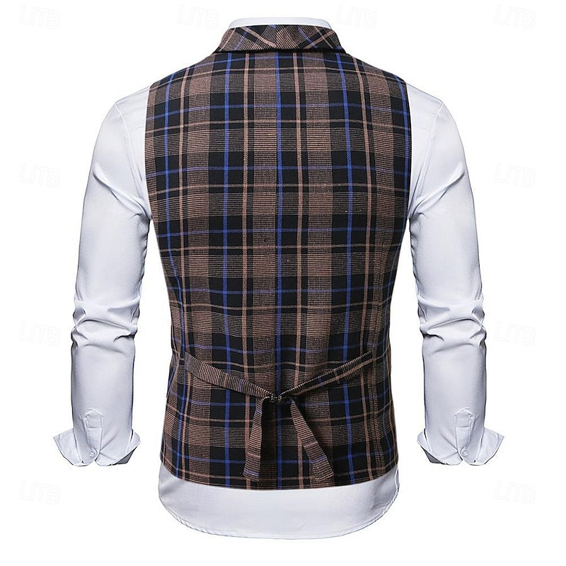 Plaid Dress Vest for Men, view 2
