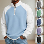 Waffle Knit Quarter Zip for Men, view 1