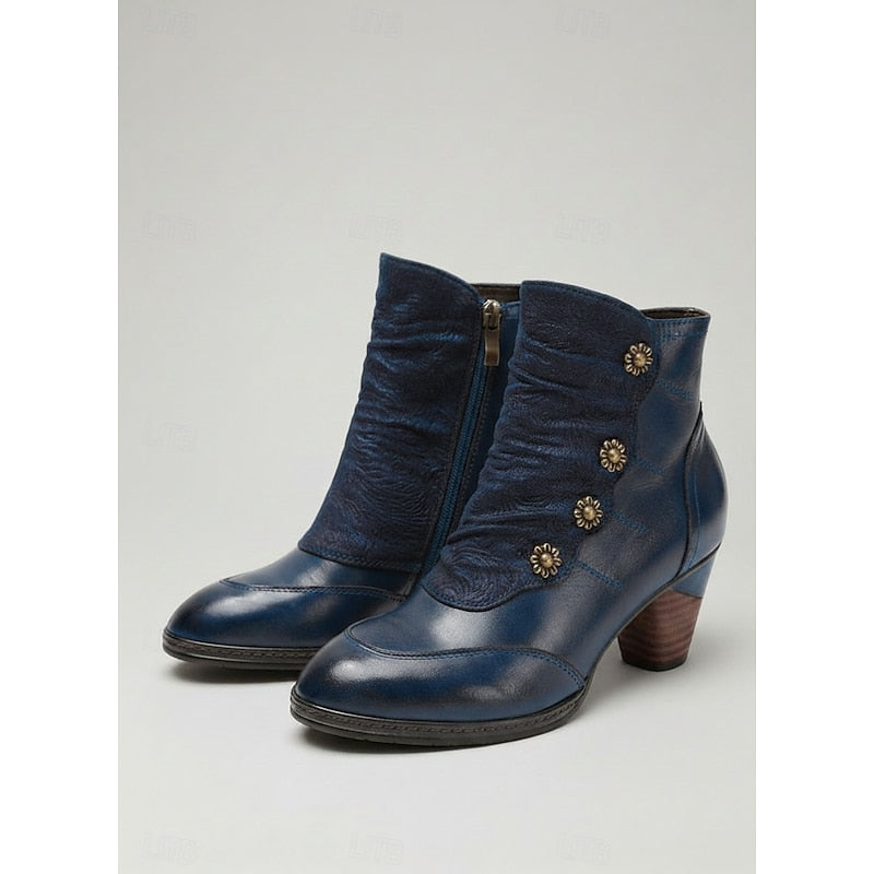 Womens ankle boots in Blue, pair, front view