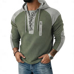 Color Block Hoodie for Men in Green