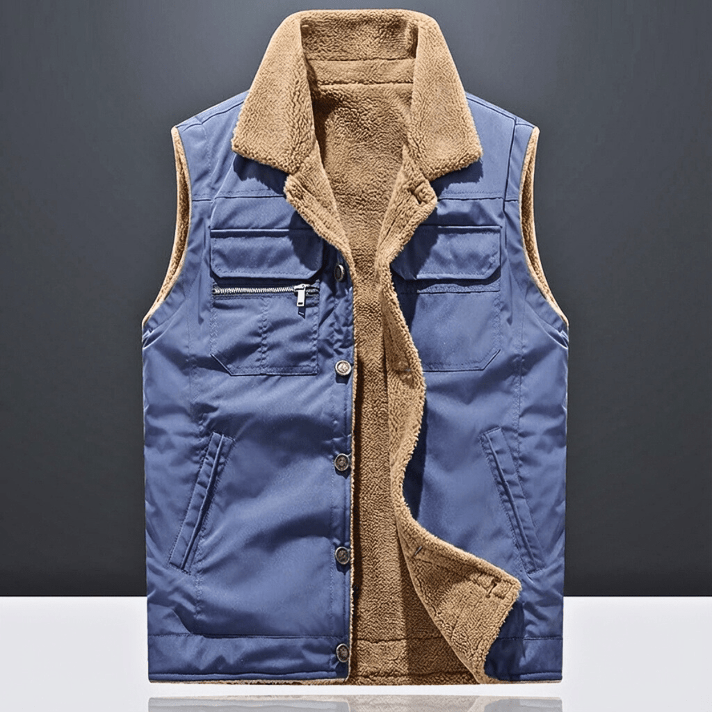 Blue Sherpa Lined Vest for men