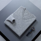 Gray soft Brushed V Neck Sweater for Men