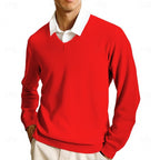 Red lightweight V Neck Sweater for Men