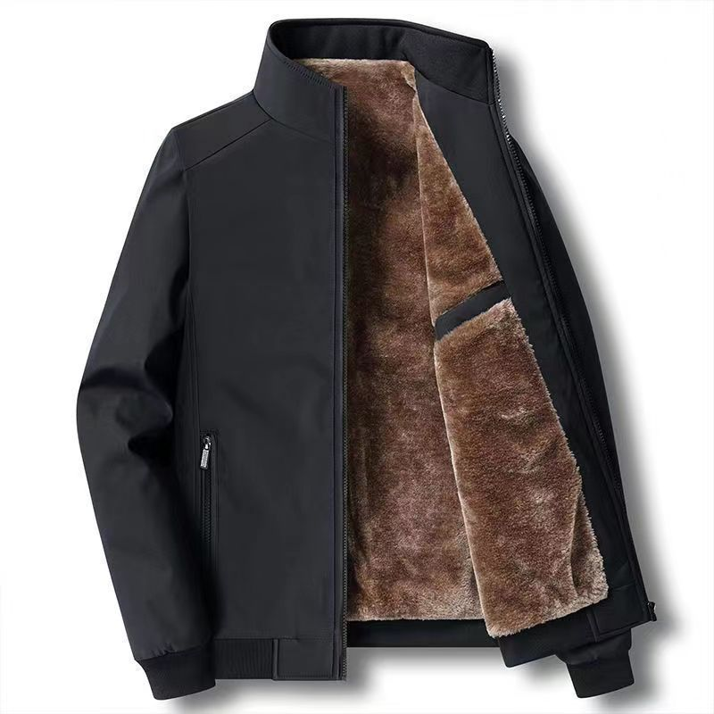 Fur Lining Work Jacket with Stand Collar