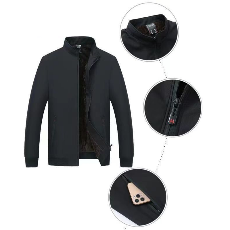 Fur Lining Work Jacket with Stand Collar