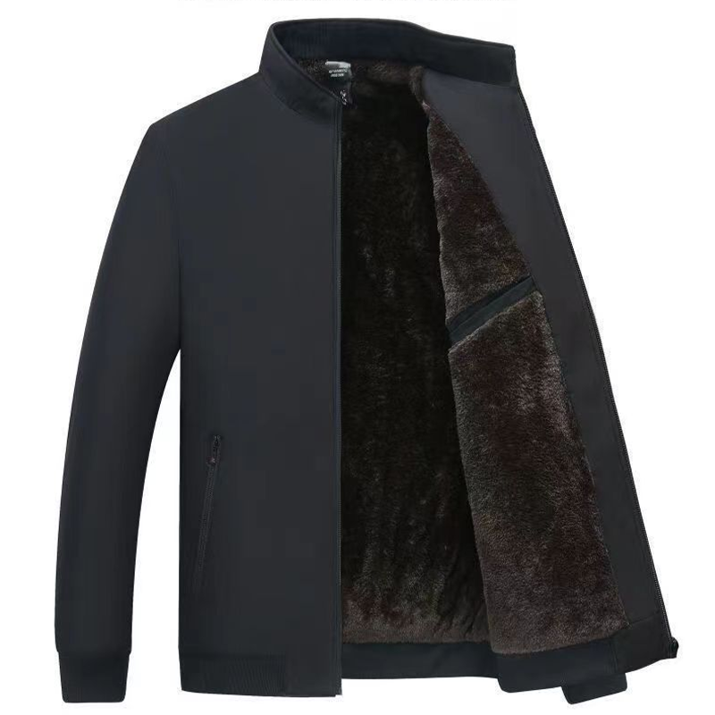 Fur Lining Work Jacket with Stand Collar