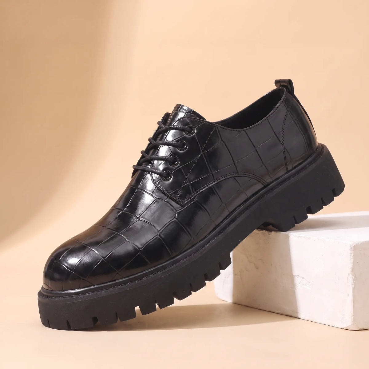 Black Derby Shoes for men