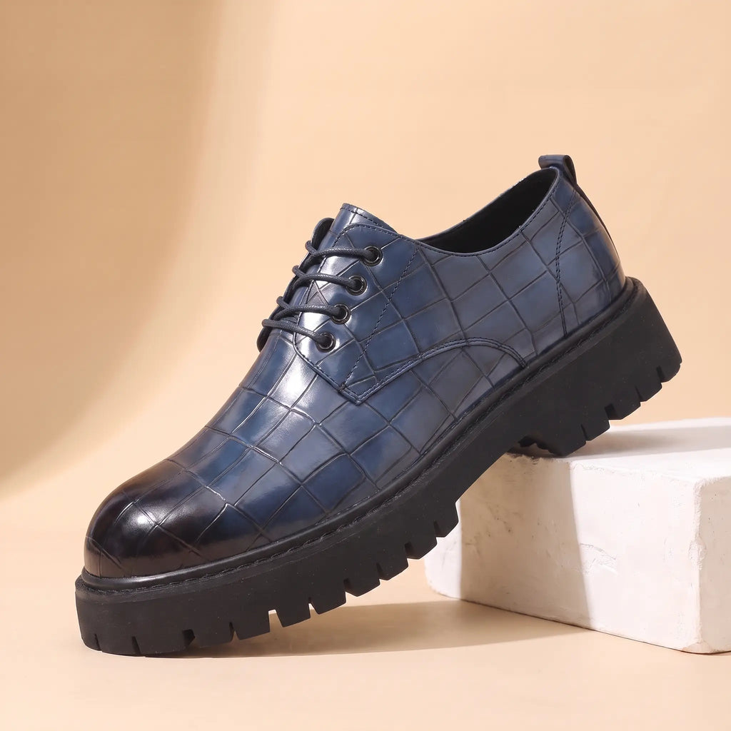 Blue Derby Shoes for men