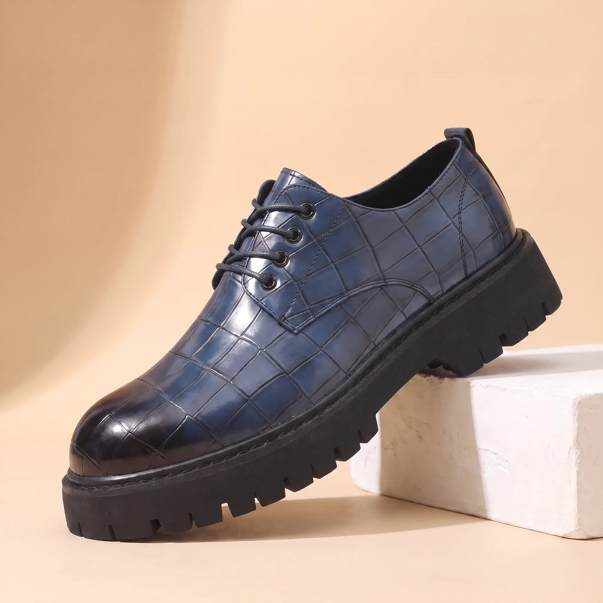 Blue Derby Shoes for men