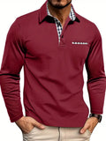 Red Long Sleeve Polo Shirt for men