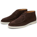 Suede Chukka Boots with Moc Toe and Lace Up