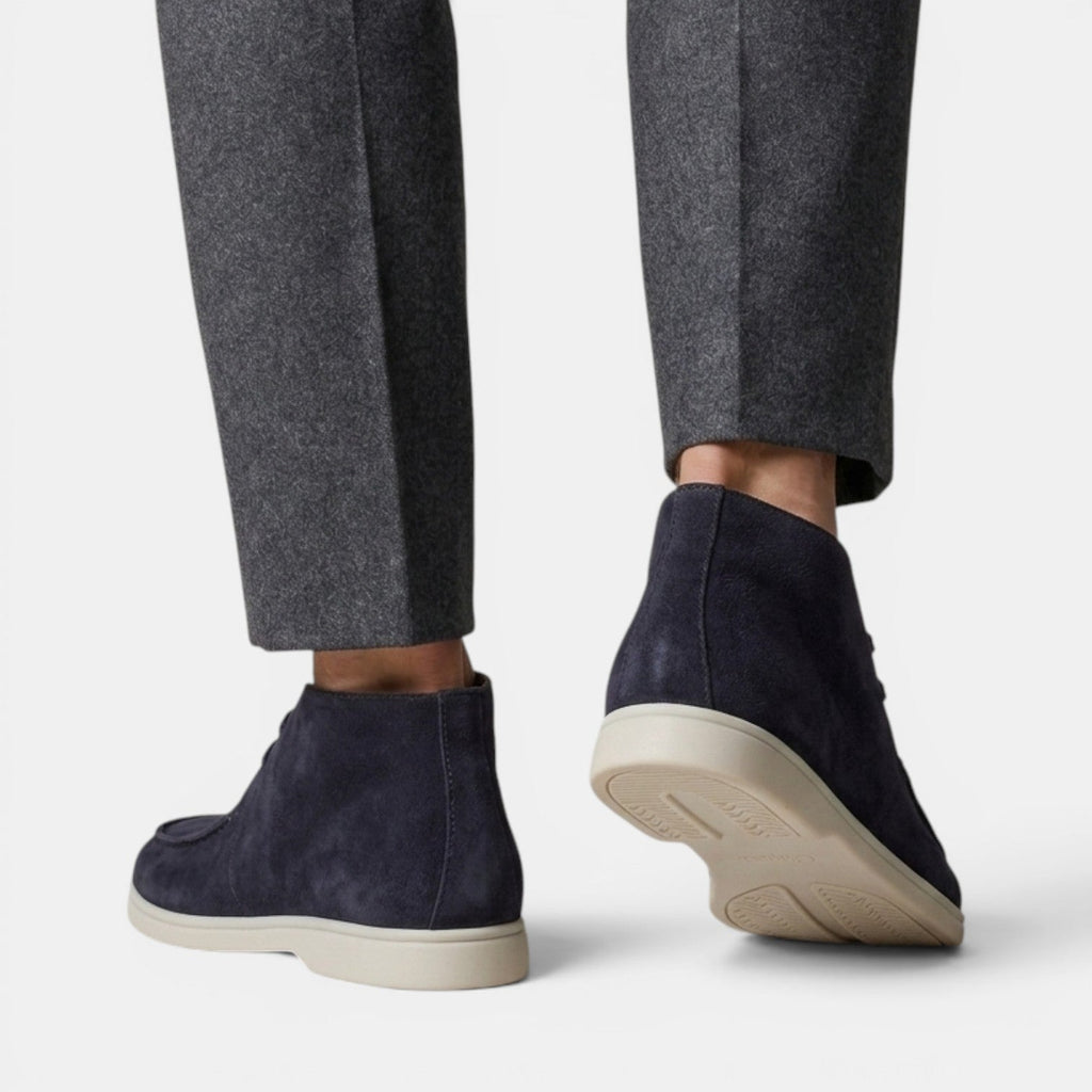 Suede Chukka Boots with Moc Toe and Lace Up