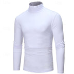 Mens turtleneck in White, front view