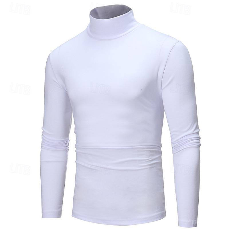 Mens turtleneck in White, front view
