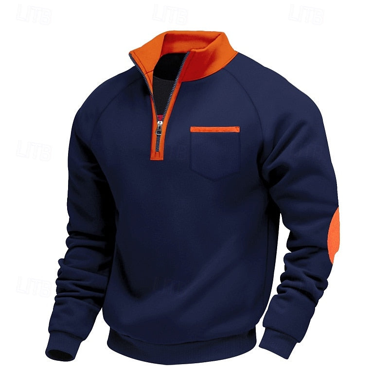 Navy Quarter Zip Sweatshirt for men