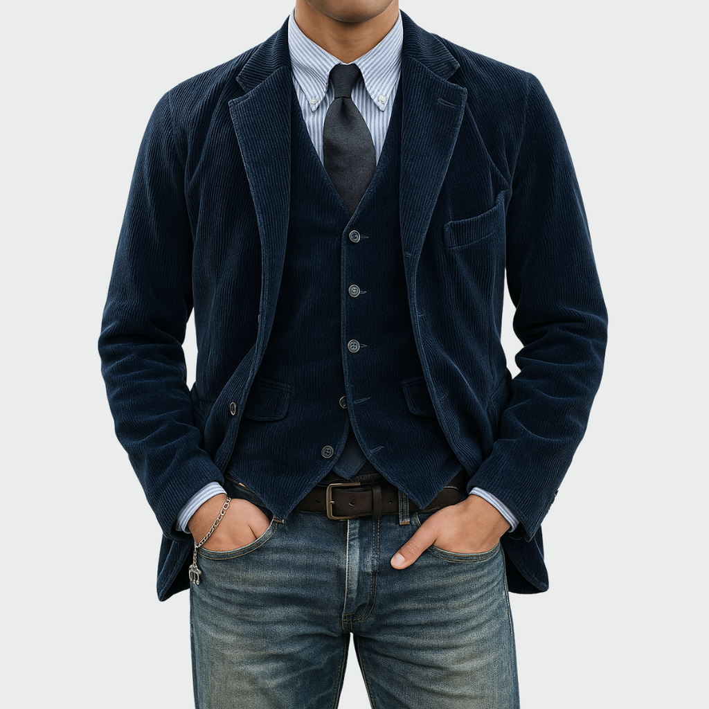 Blue Blazer and Vest Set for men