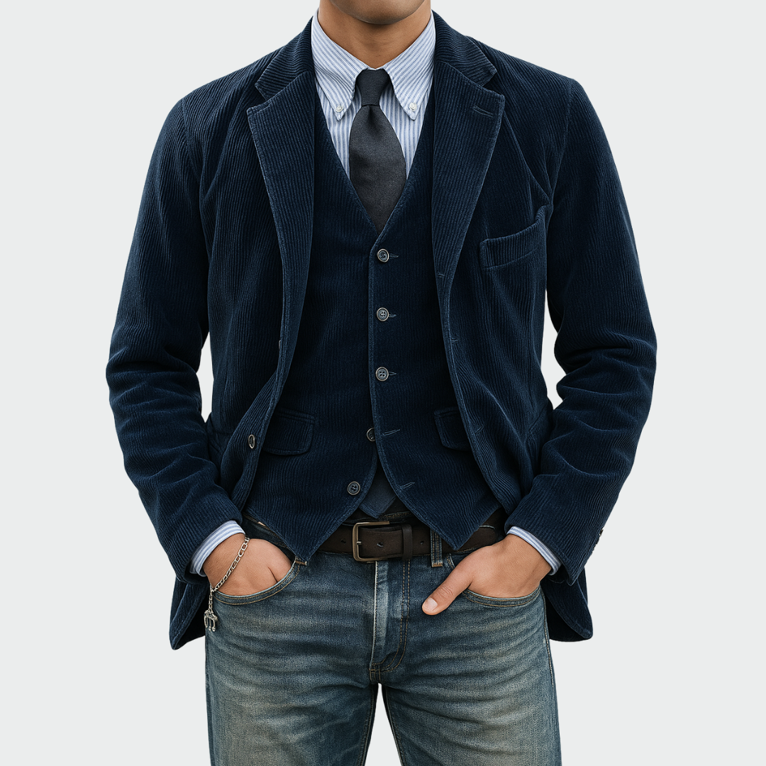 Blue Blazer and Vest Set for men