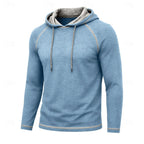 Mens pullover hoodie in Light Blue, front view