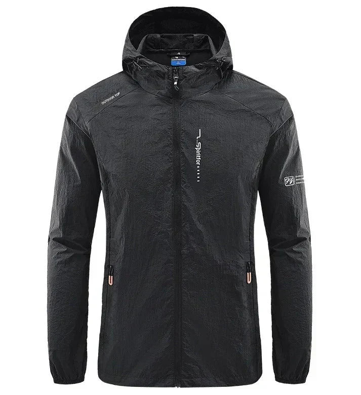 Black Lightweight Windbreaker for men