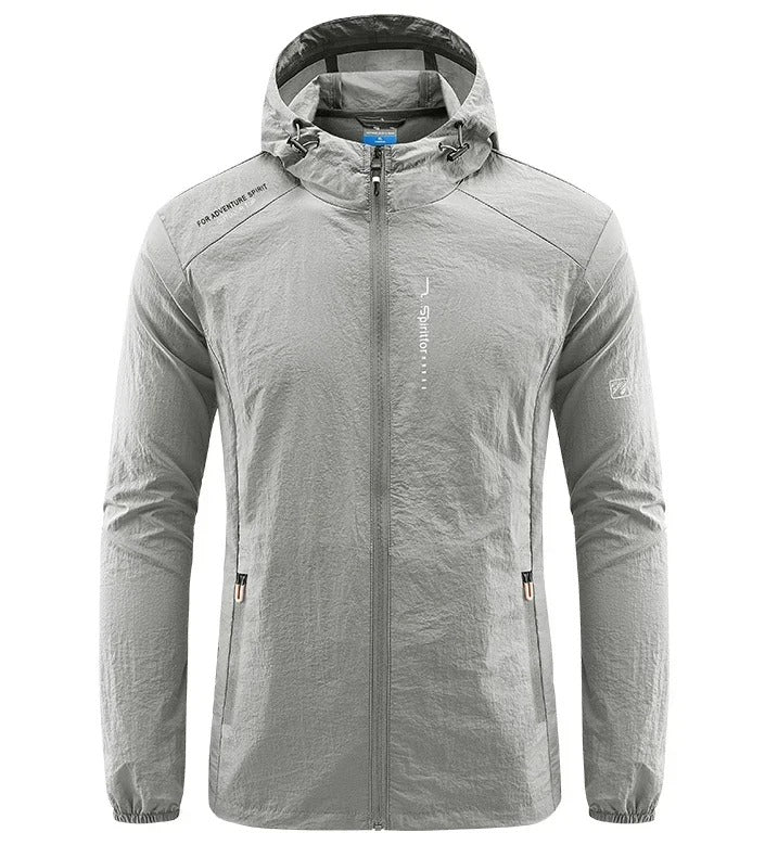 Light Gray Lightweight Windbreaker for men