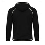 Mens pullover hoodie in Black, back view