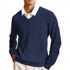 Navy lightweight V Neck Sweater for Men