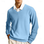 Light Blue lightweight V Neck Sweater for Men
