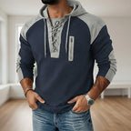 Color Block Hoodie for Men in Navy