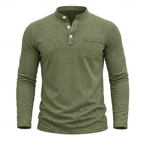 Chest Pocket Henley Shirt for Men, view 1