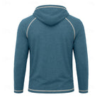 Mens pullover hoodie in Blue, back view