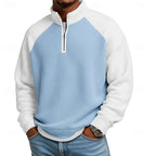Waffle Knit Quarter Zip for Men, view 2