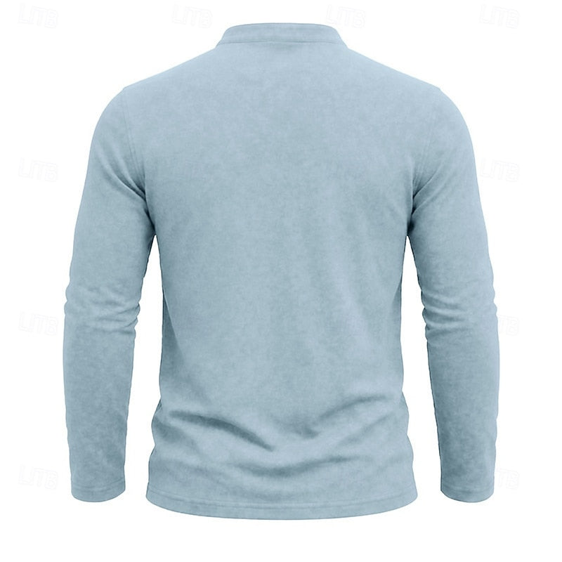 Chest Pocket Henley Shirt for Men, view 9